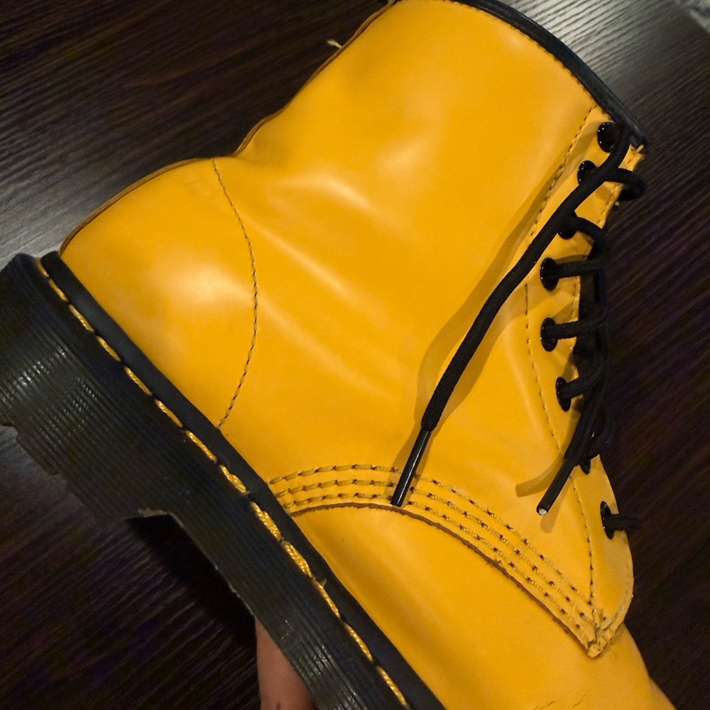 Dr. Martens 1460 Mustard Yellow Boots - Picture 12 of 16
